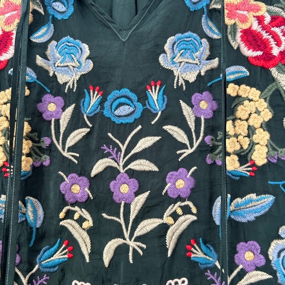 $365 JOHNNY WAS sz S Zadonia Embroidered Peasant Top Blouse Sold Out - Picture 5 of 13